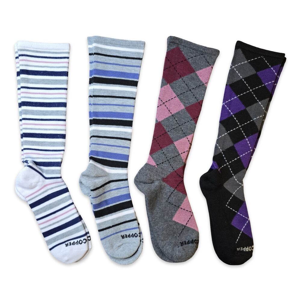Tommie Copper Womens Compression Socks 4-Pack Size 7-9.5 Infrared‎ Over The Calf
